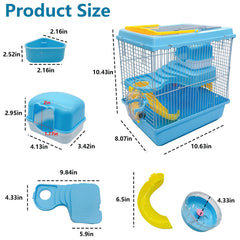 Acsist cage hamster à deux niveaux avec plateforme et étage