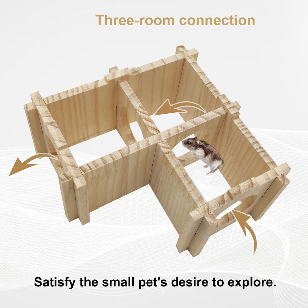 Acsist habitat hamster bois gamelle incluse, nourritures accessibles.