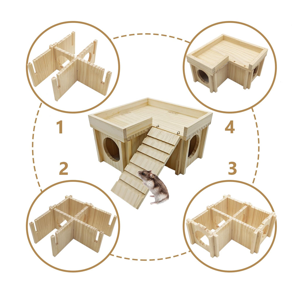 Acsist habitat hamster bois matériaux sûrs et non toxiques.