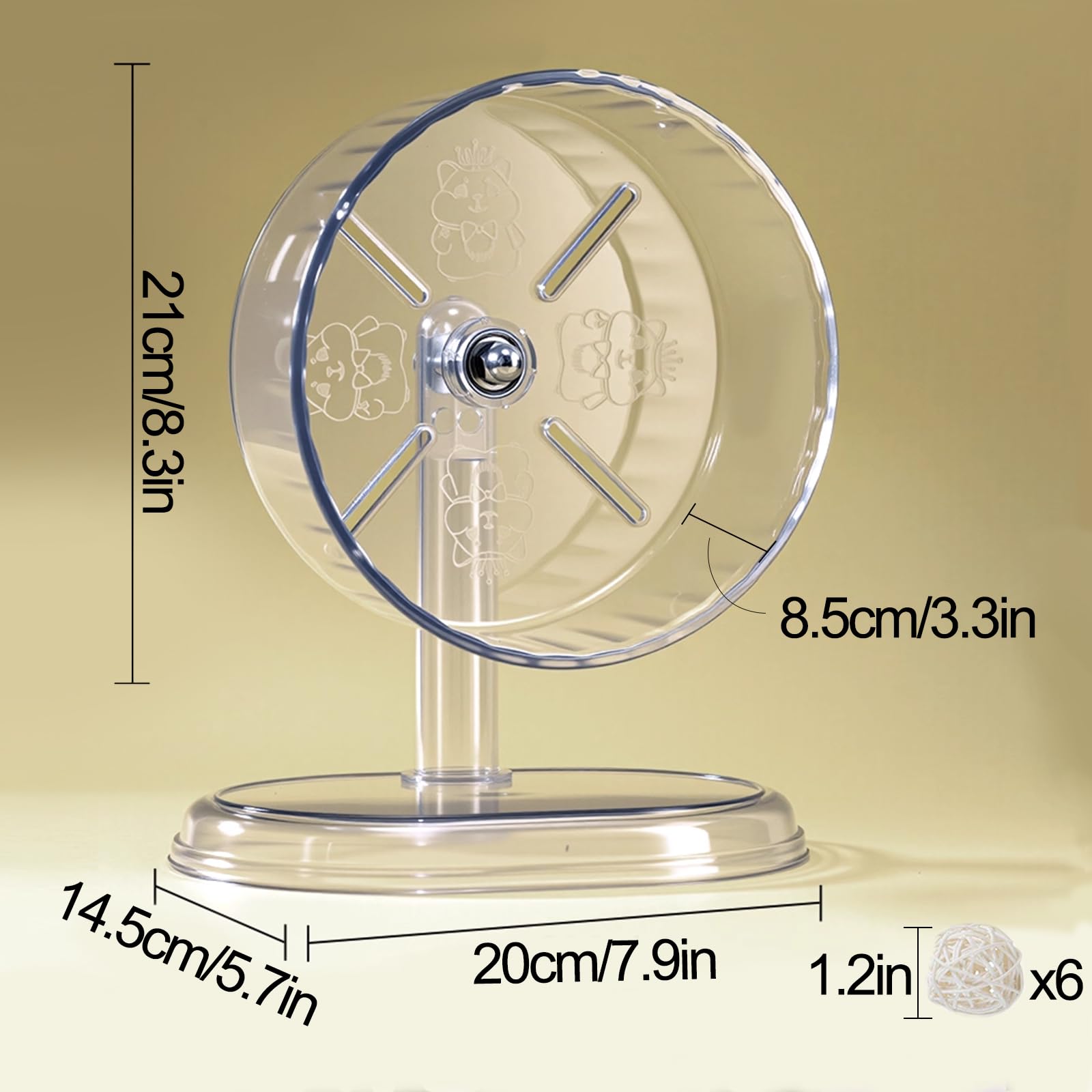 Roue Acsist hamster surface antiderapante interieure, securite accrue.