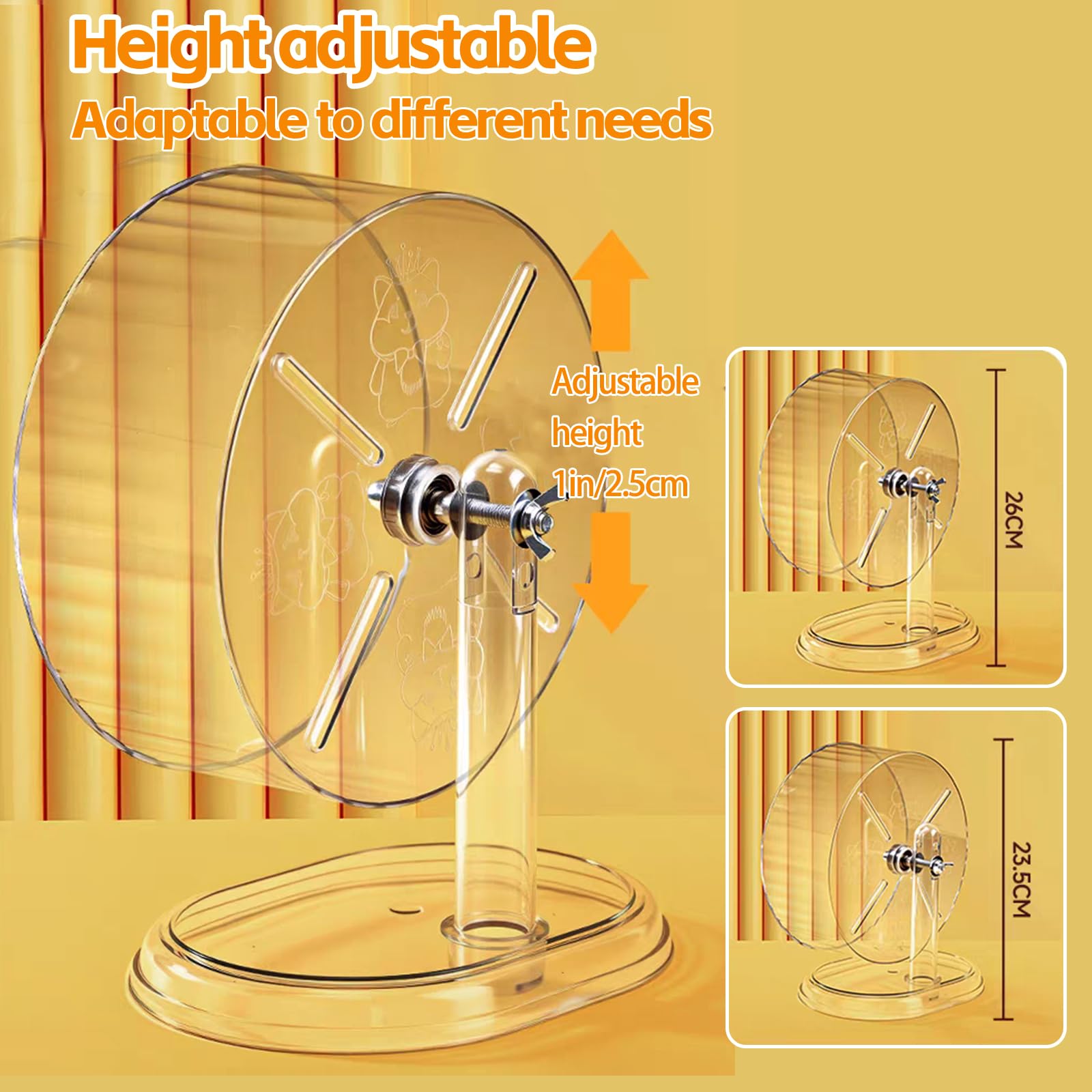 Roue Acsist hamster transparente en matiere PET.