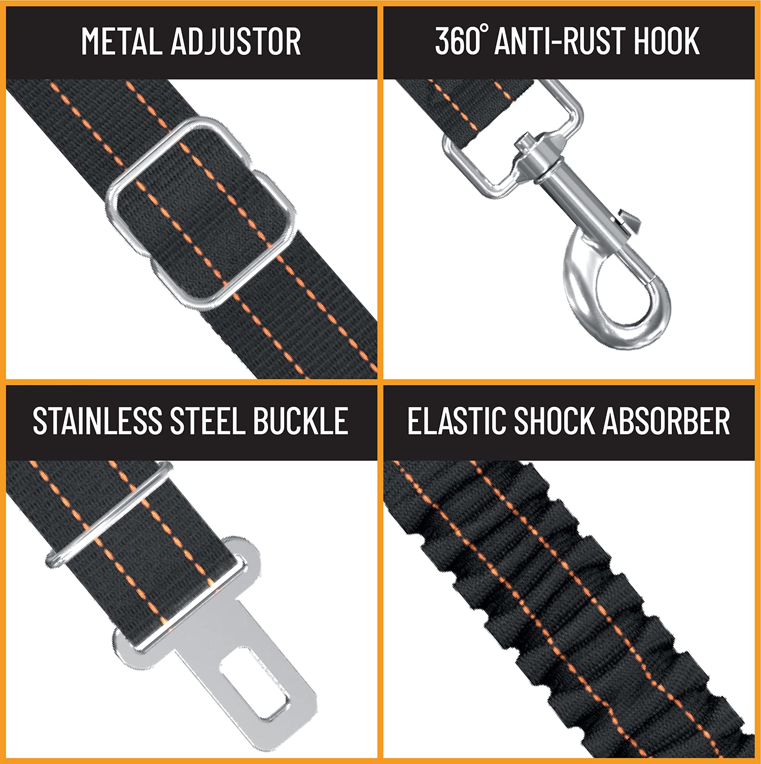 Active Pets ceinture sécurité chien coutures doubles pour longévité.