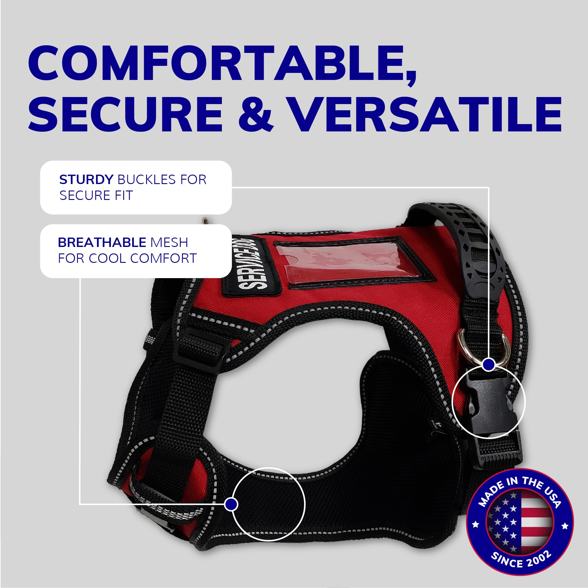 ActiveDogs patch service chien double pour sécurité accrue.