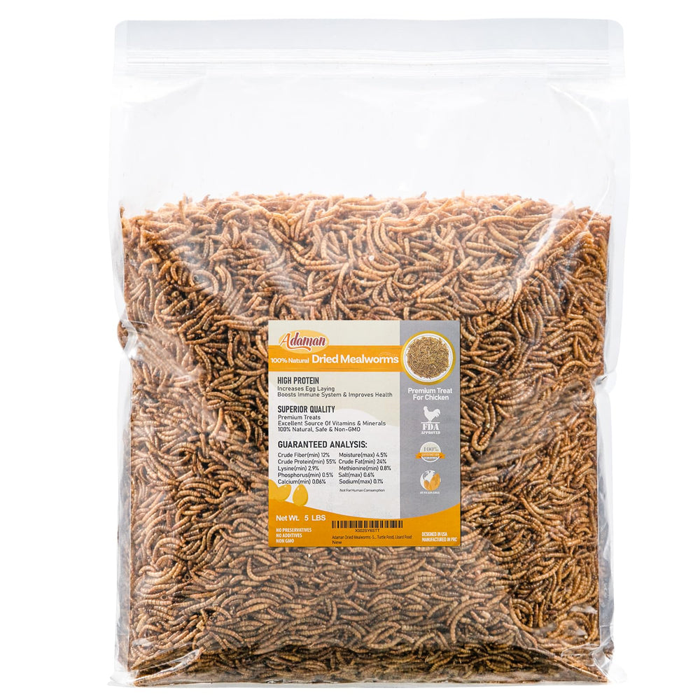 Adaman vers de farine séchés 5lbs emballage: source naturelle de protéines pour oiseaux et poules.
