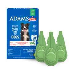 ADAMS Plus application cible pour chien grand, protection durable contre puces et tiques.