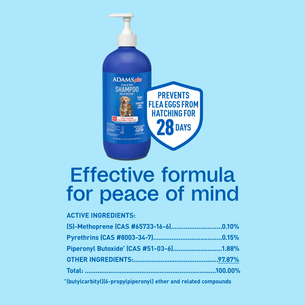 ADAMS Plus, pelage soyeux et facile à démêler après rinçage.