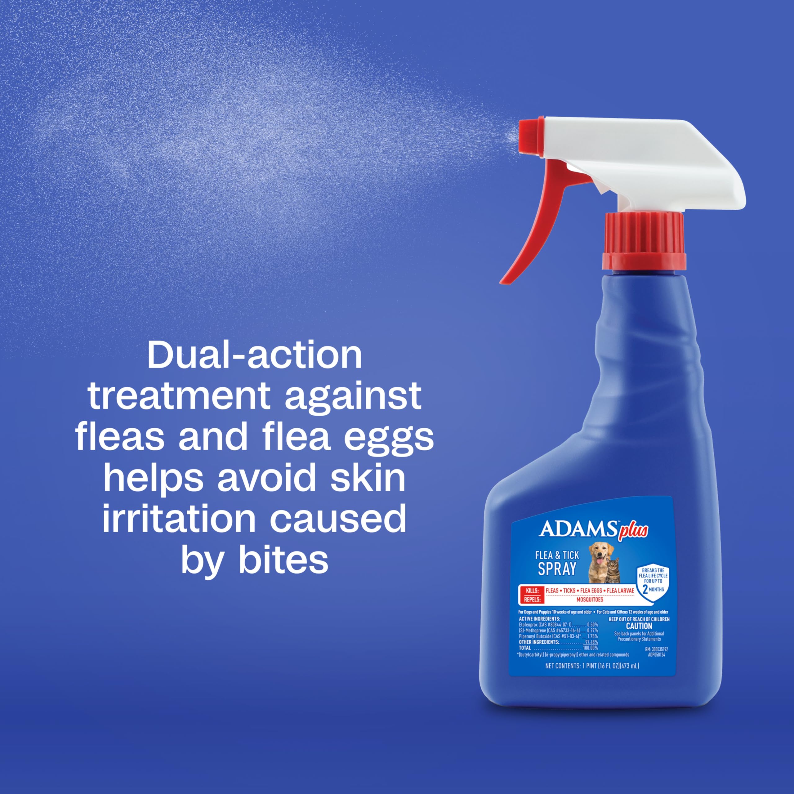ADAMS Plus sèche rapidement et sans parfum après pulvérisation.