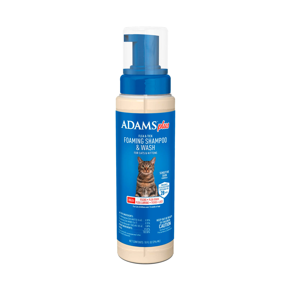 ADAMS Plus shampoing puces et tiques – flacon pratique pour le bain.