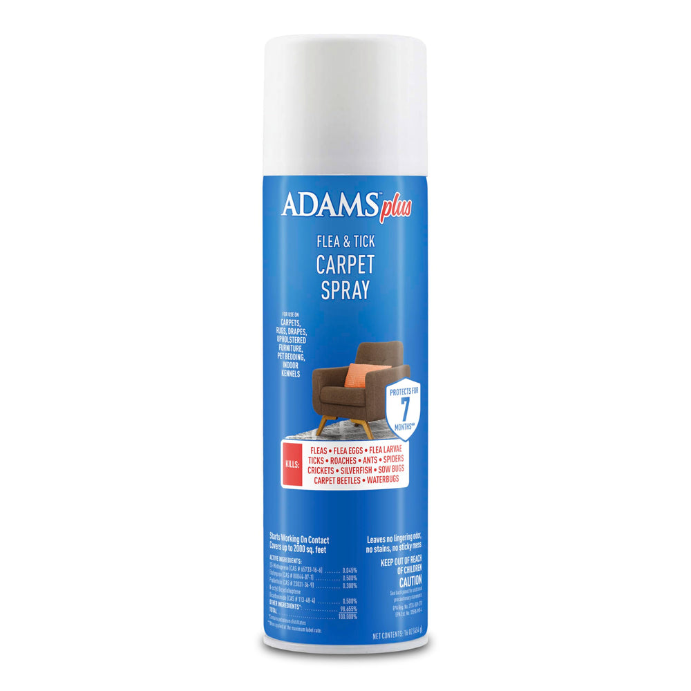 ADAMS Plus spray-puces-tapis : élimination rapide sur les surfaces textiles.