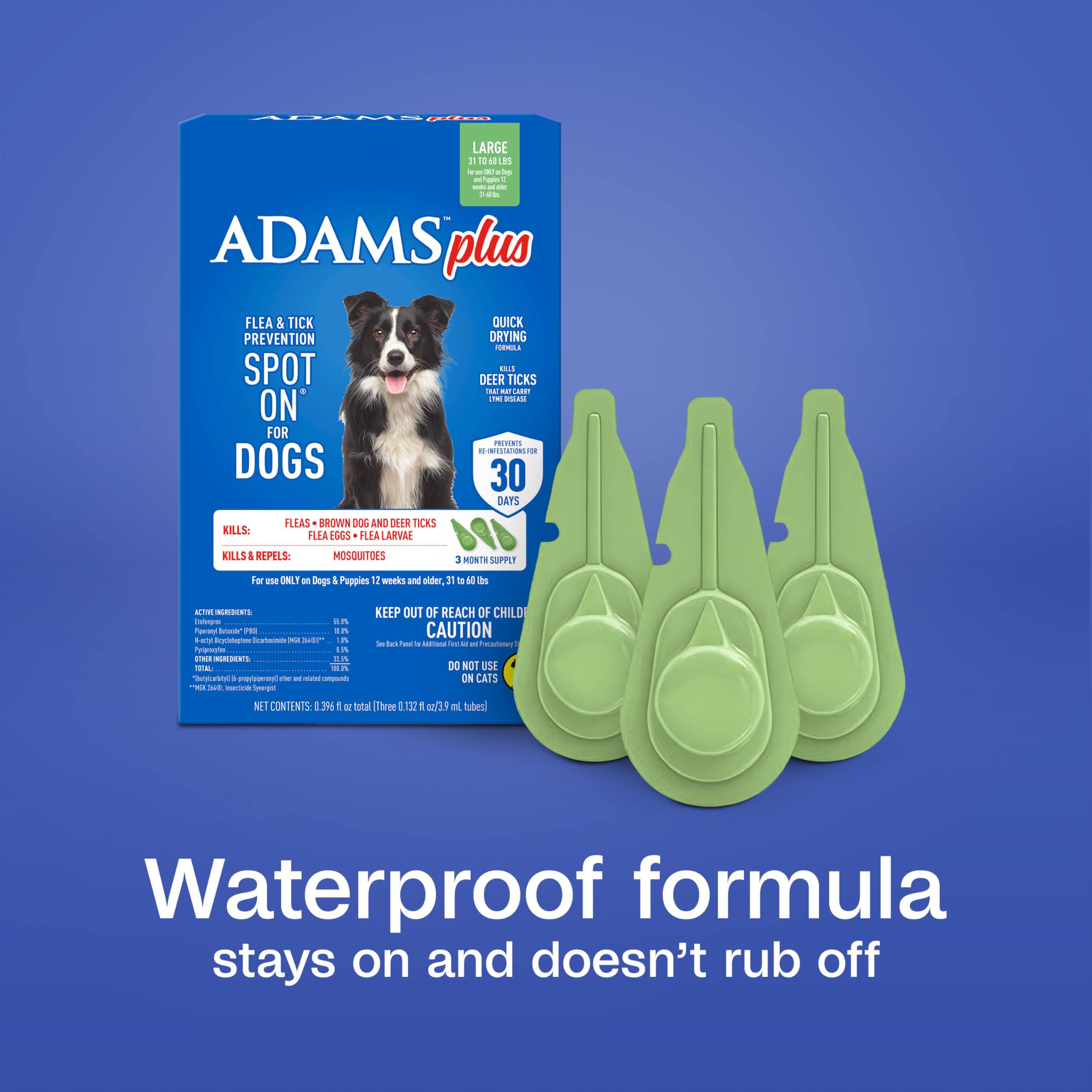 ADAMS Plus traitement trimestriel, 3 mois, pratique et efficace.