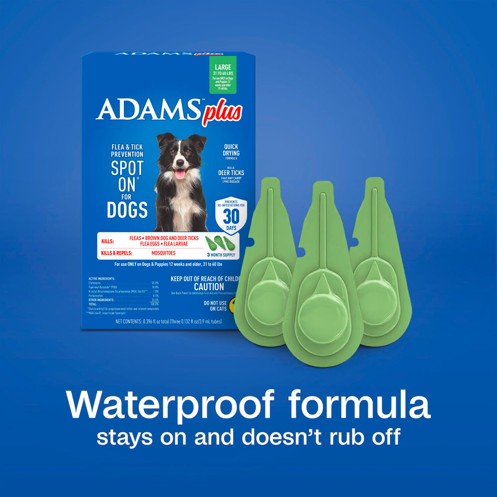 ADAMS Plus traitement trimestriel, 3 mois, pratique et efficace.