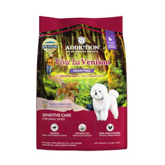 Addiction Venaison pour chien petit: bol de croquettes faciles à mâcher pour petites mâchoires.