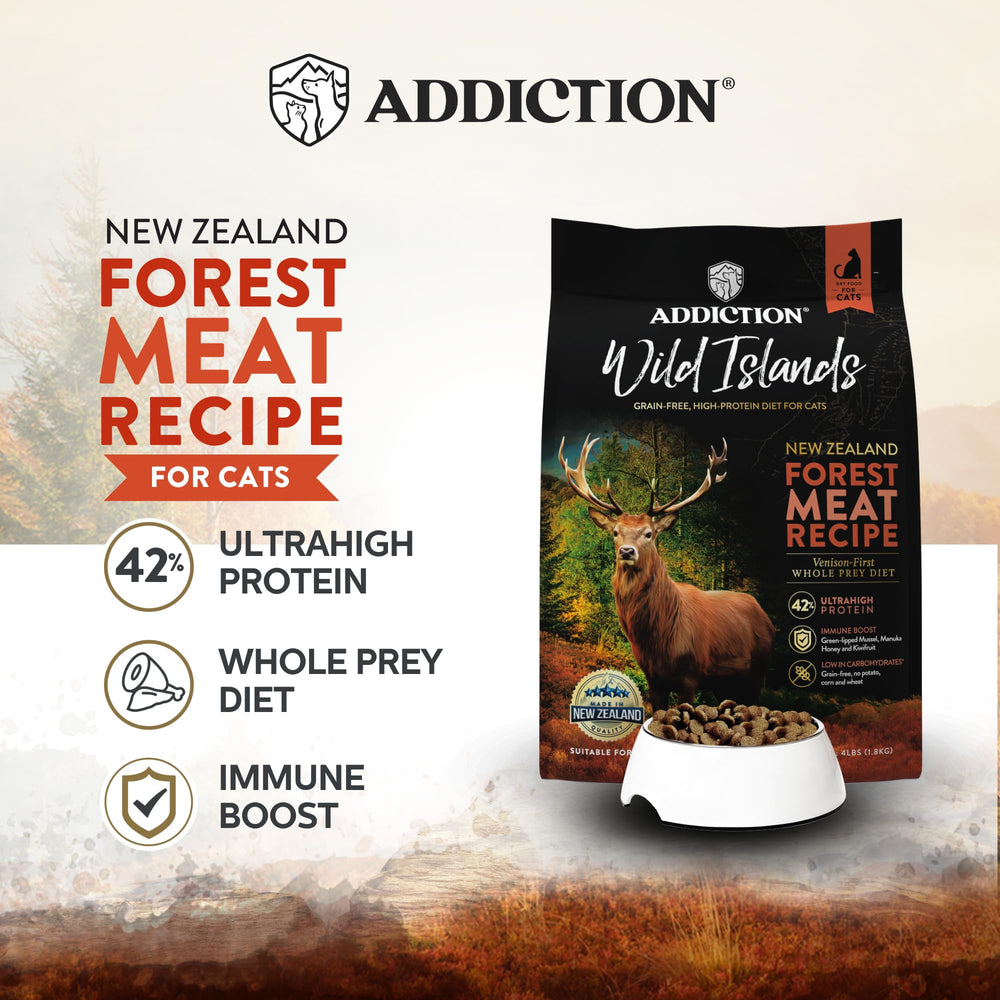 Addiction venison premium, ingrédients clés pour chats actifs