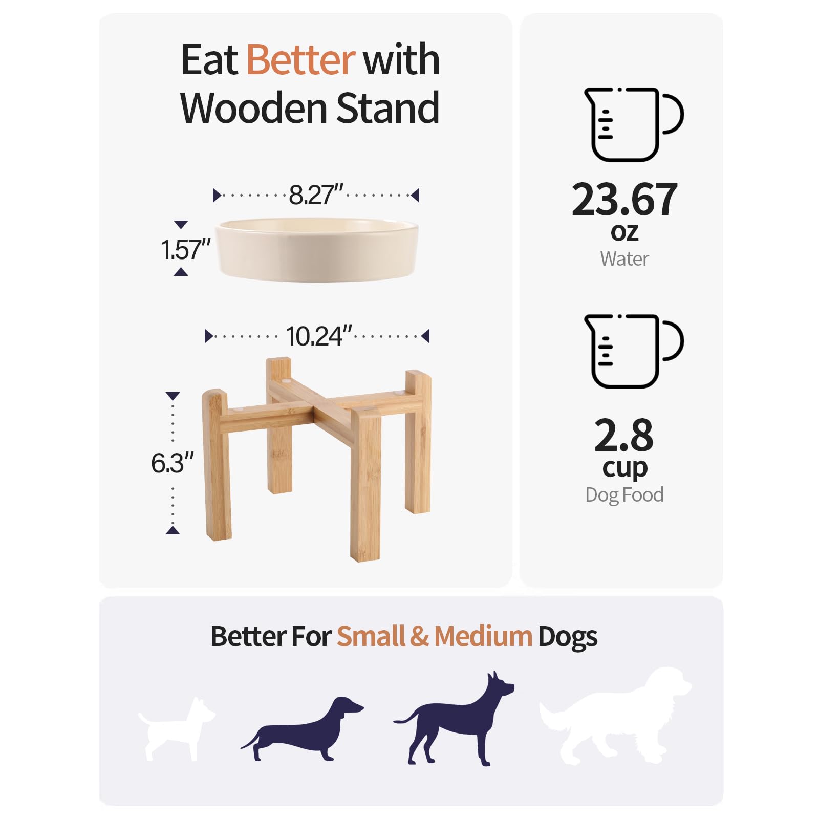 Bol Addogyy surlevé, meilleure posture pendant les repas des chiens.