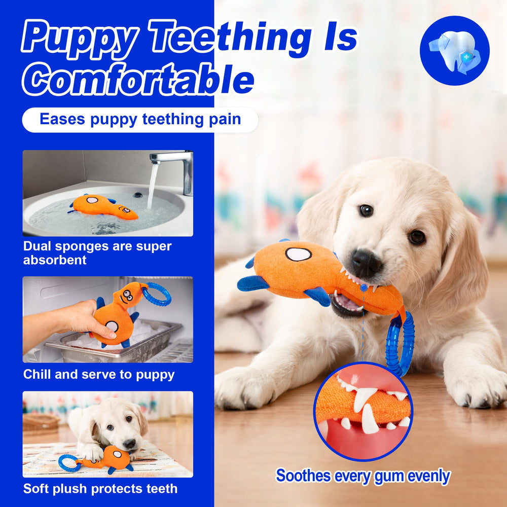 ADDPETS jouet dentition chiot absorbant terry, retient l eau et limite les bavures.