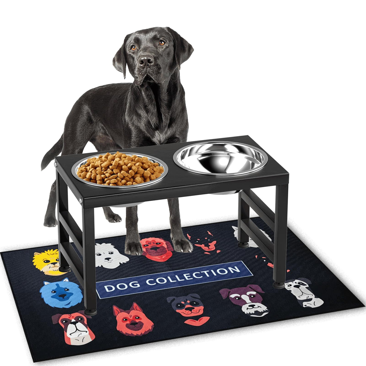 ADENGL: gamelle surélevée en métal de 10 pouces pour chien, confort d’alimentation.