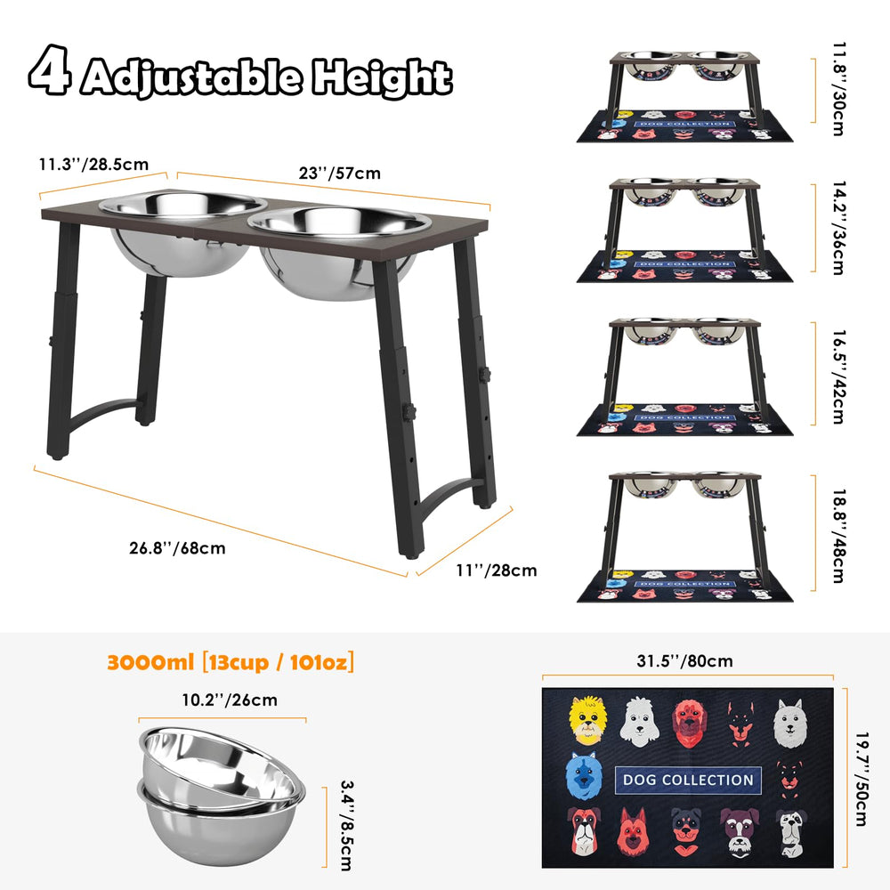 ADENGL hauteurs-reglables-quatre-niveaux s’adapte à la taille du chien.
