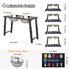 ADENGL hauteurs-reglables-quatre-niveaux s’adapte à la taille du chien.
