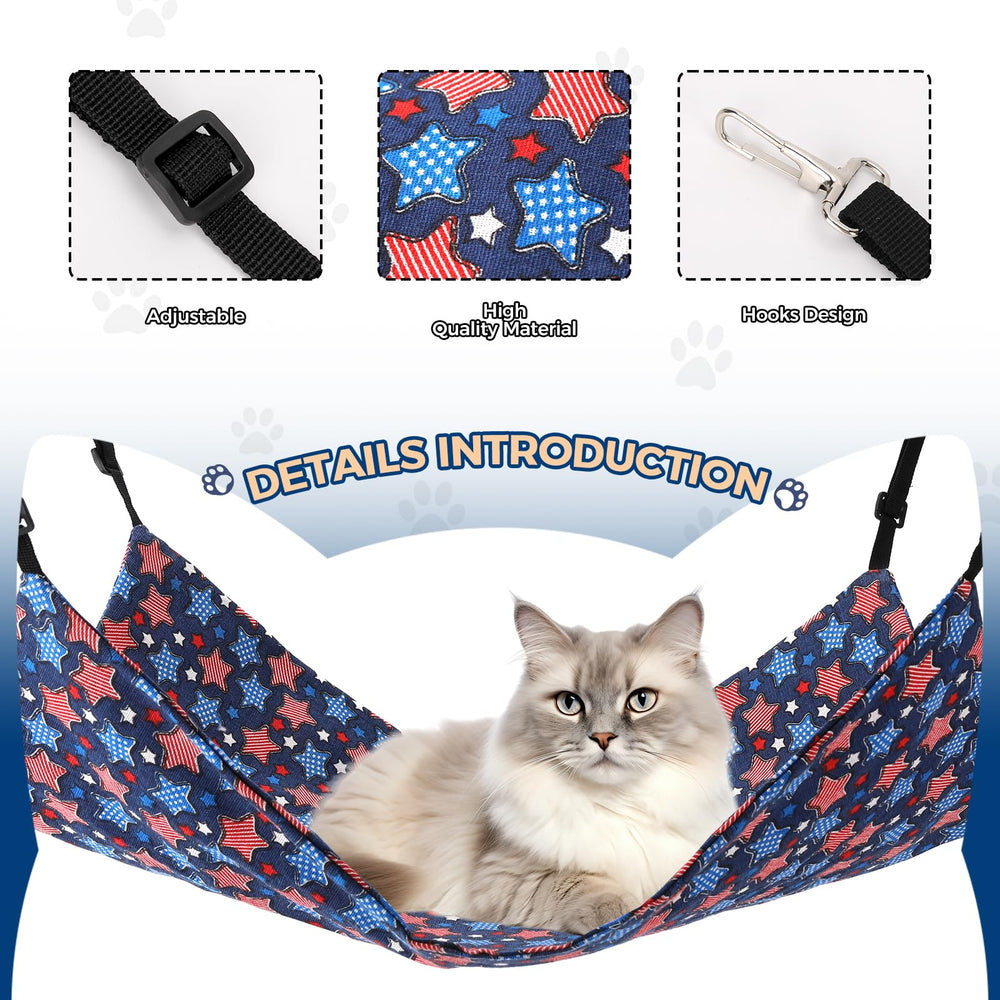 Hamac Admaison pour cage, étoile bleue et recto-verso pour saison chaude ou fraîche.