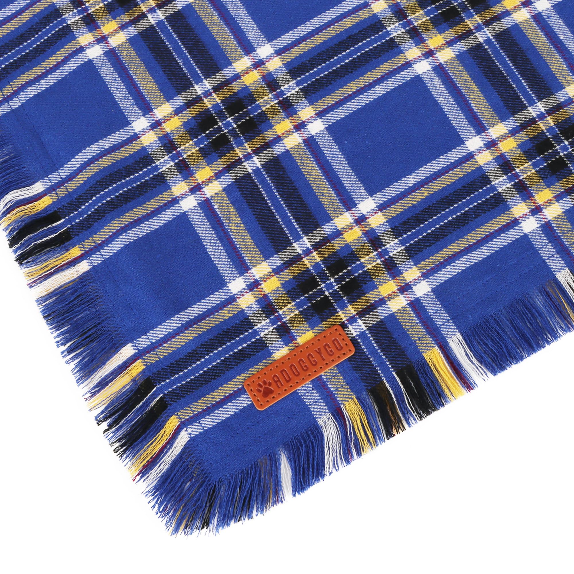 Bandana ADOGGYGO bleu coton doux, parfait pour les promenades quotidiennes.