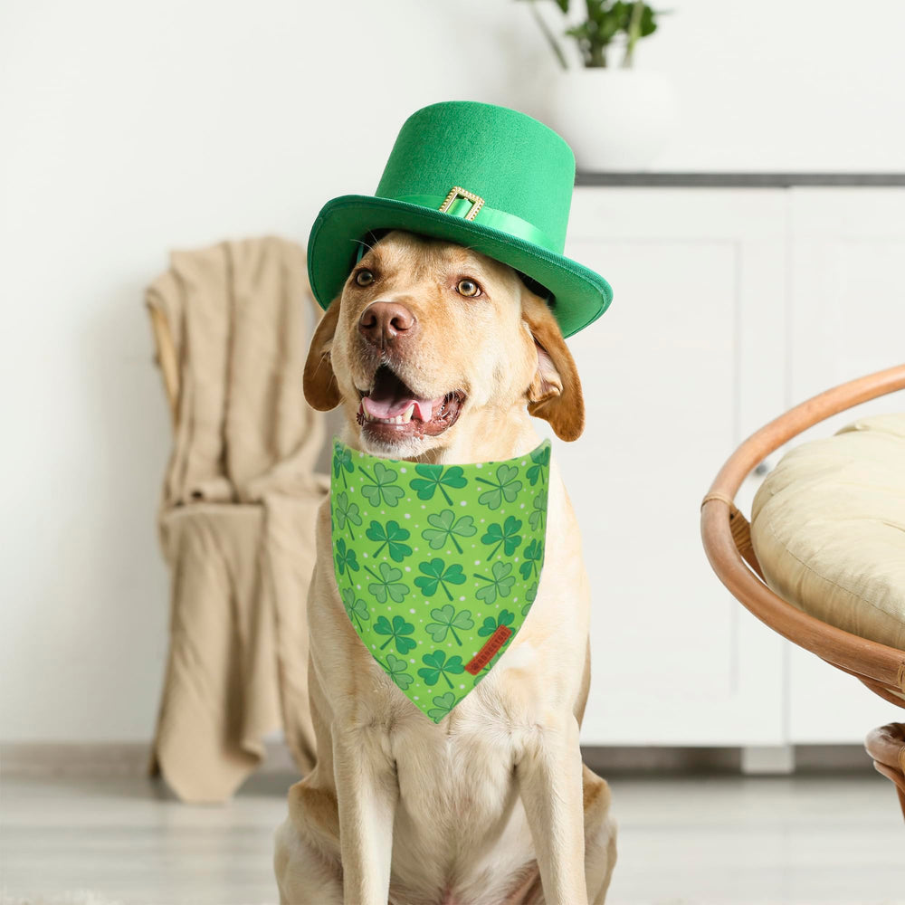 ADOGGYGO Bandana Saint-Patrick vert tréfle ajustable grand, porté confortable