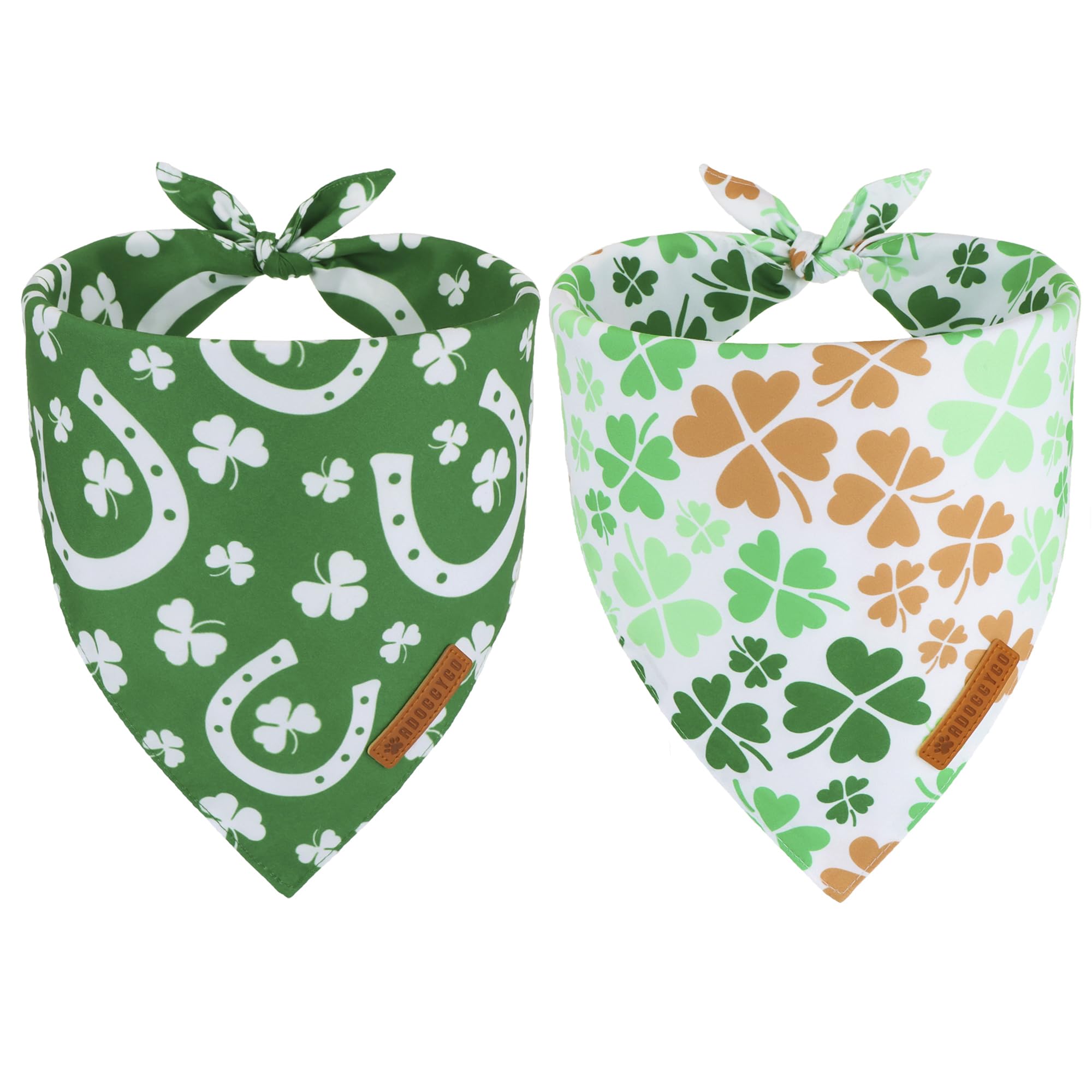 Bandana Saint-Patrick ADOGGYGO vert trefle pour chien, style festif et élégant.