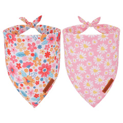 ADOGGYGO bandana floral rose marguerite vue avant, accessoire élégant pour sorties quotidiennes