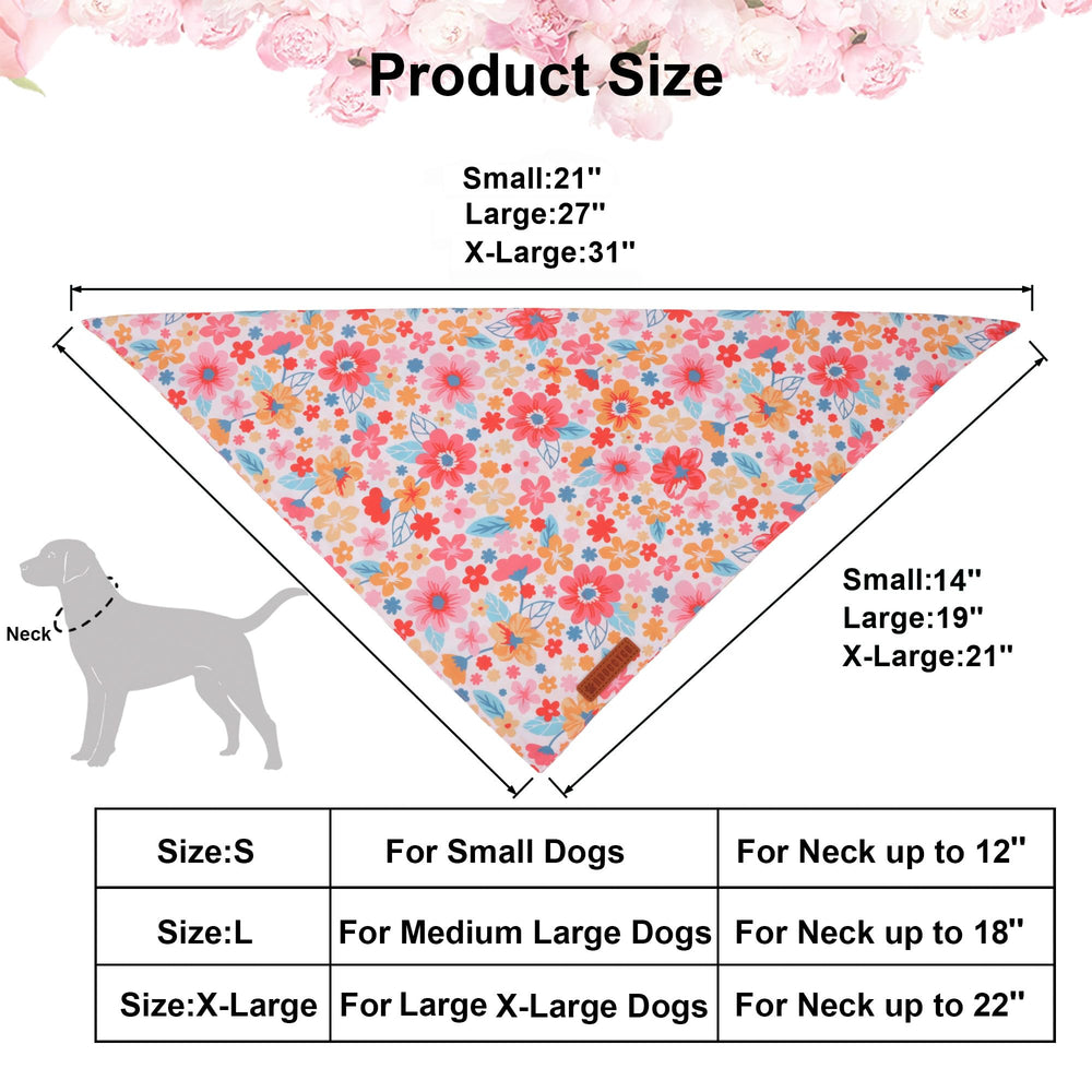 ADOGGYGO bandana floral rose marguerite pack de deux, variation prête à l'emploi
