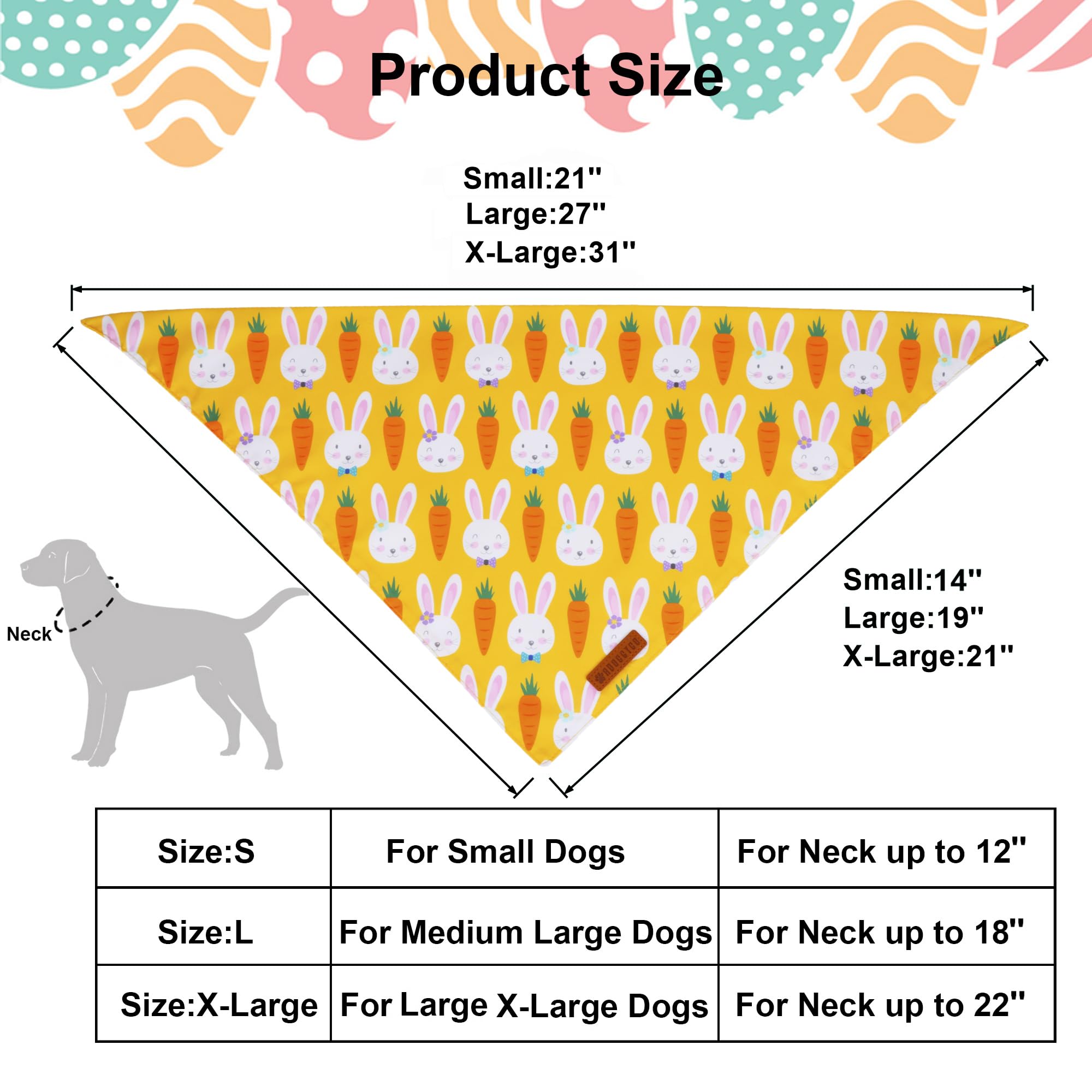 Bandana ADOGGYGO paques, double couches pour plus de durabilité.
