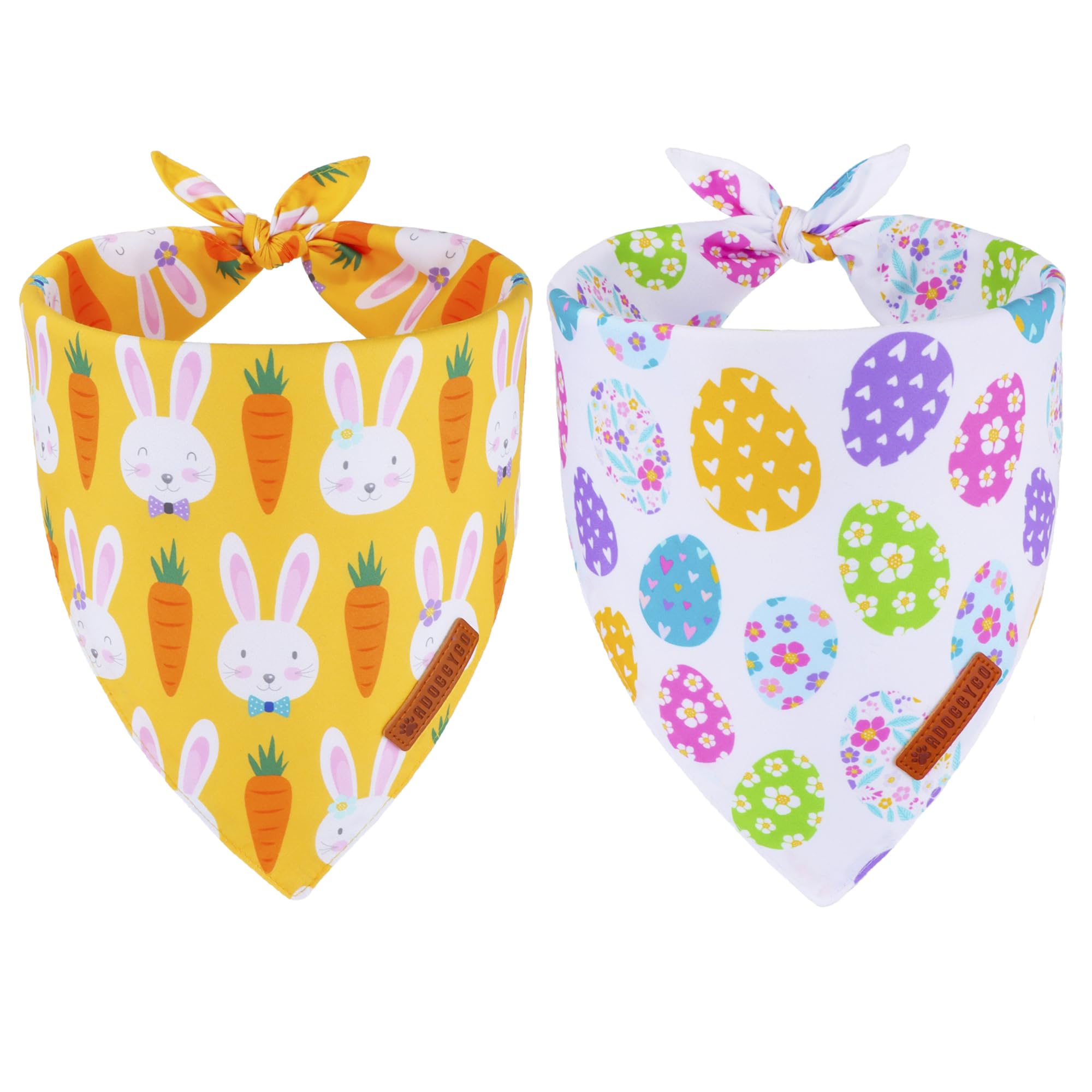 Bandana ADOGGYGO paques lapin-carotte, style festif et confortable pour chien.