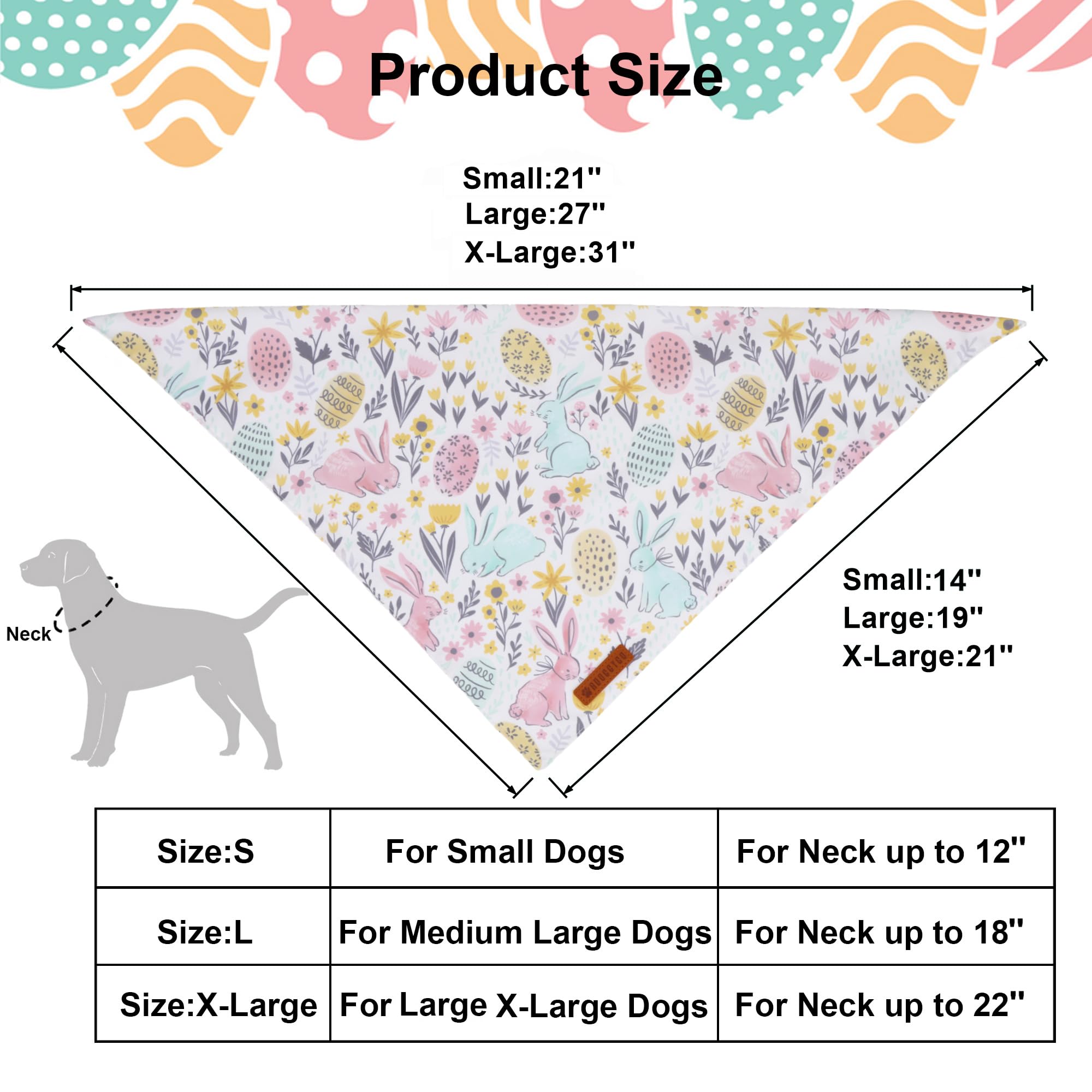 Bandana ADOGGYGO Pâques pour chien, motif général chic
