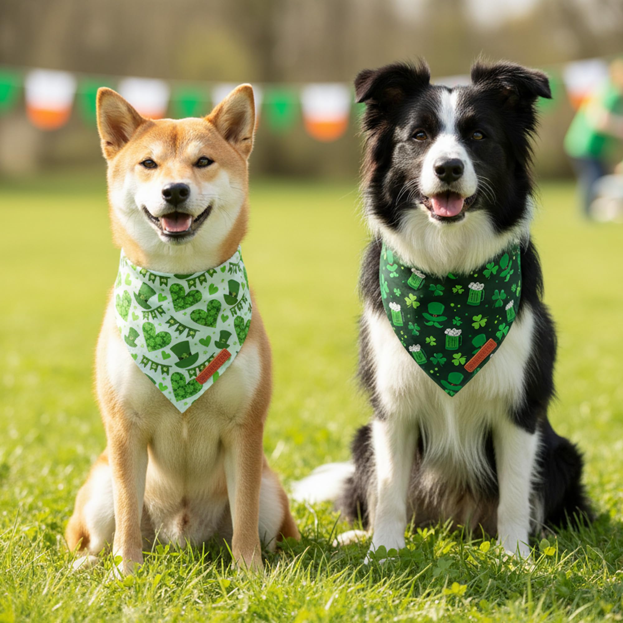 ADOGGYGO bandana Saint-Patrick vert, dessin chapeau pour un look festif en promenade.