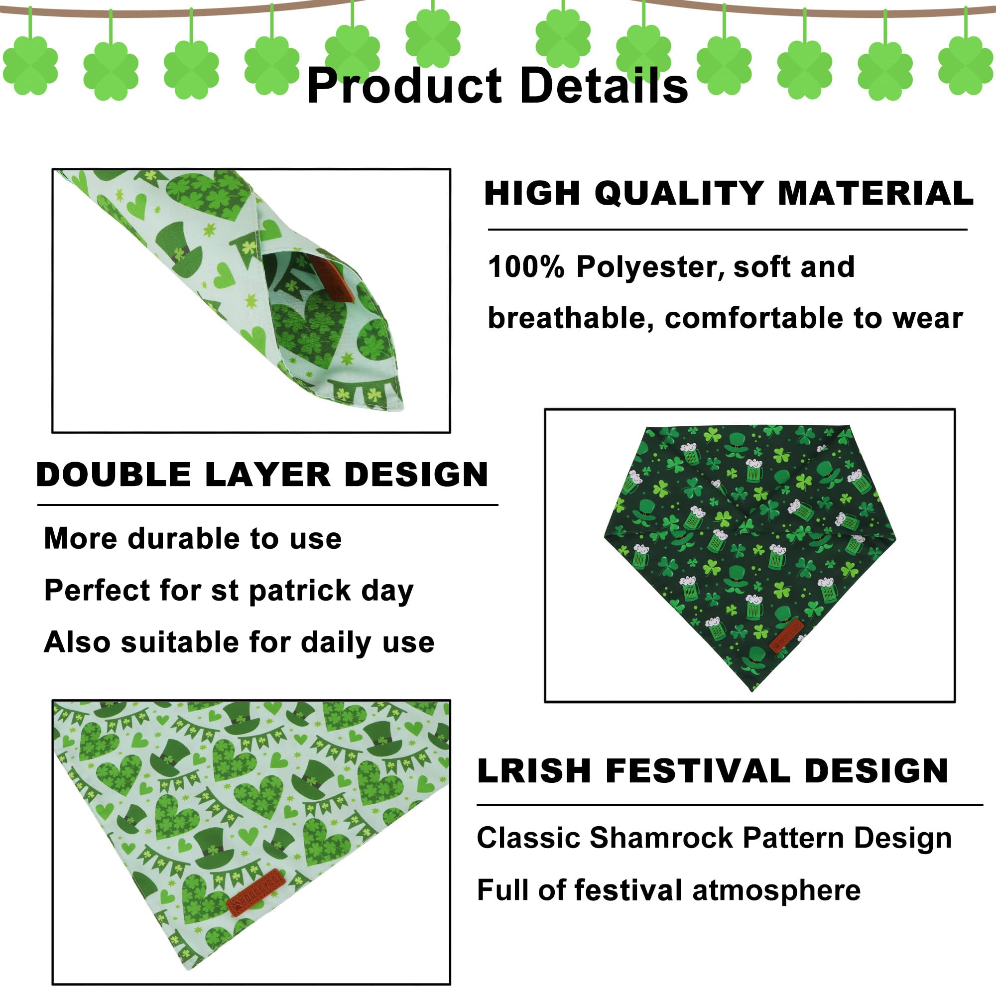 Bandana ADOGGYGO verte doublure durable, prêt pour les aventures.