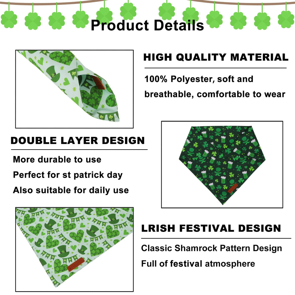 Bandana ADOGGYGO verte doublure durable, prêt pour les aventures.