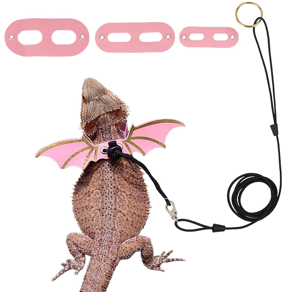 Harnais ADOGGYGO ailes rose pour dragon barbu, produit élégant et confortable pour les sorties.