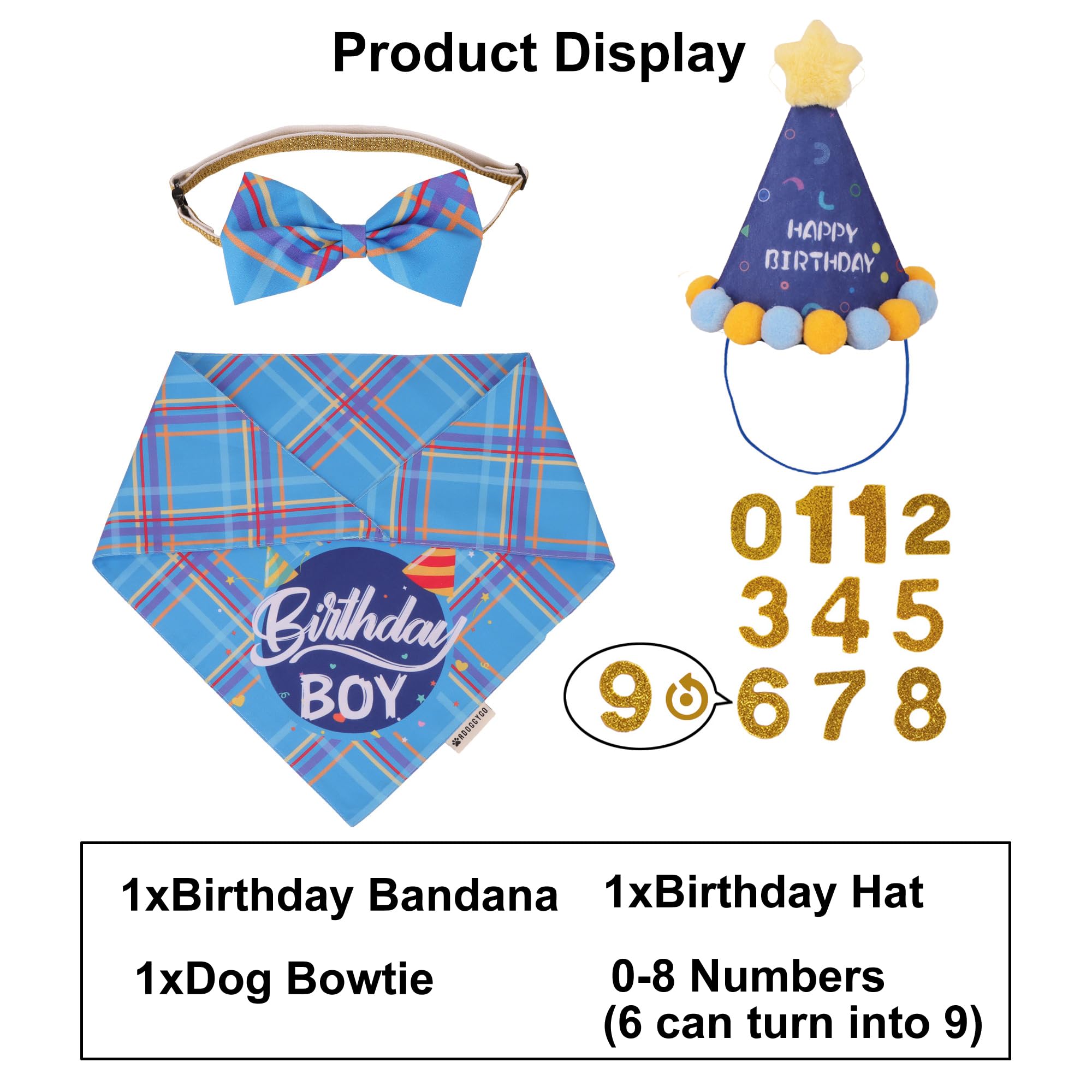 ADOGGYGO noeud papillon chien bleu, accessoire ajustable pour compléter le look des fêtes.