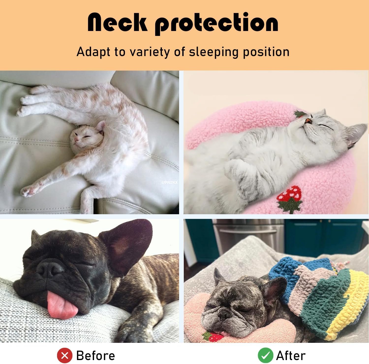 Soutien du cou et réconfort AdoPet pendant le repos.