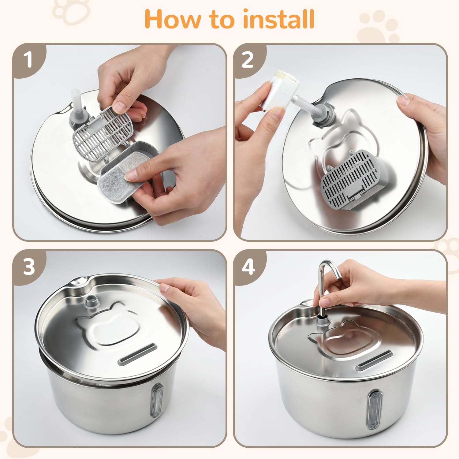 Adorabby fontaine en acier inoxydable, durable pour la cuisine.