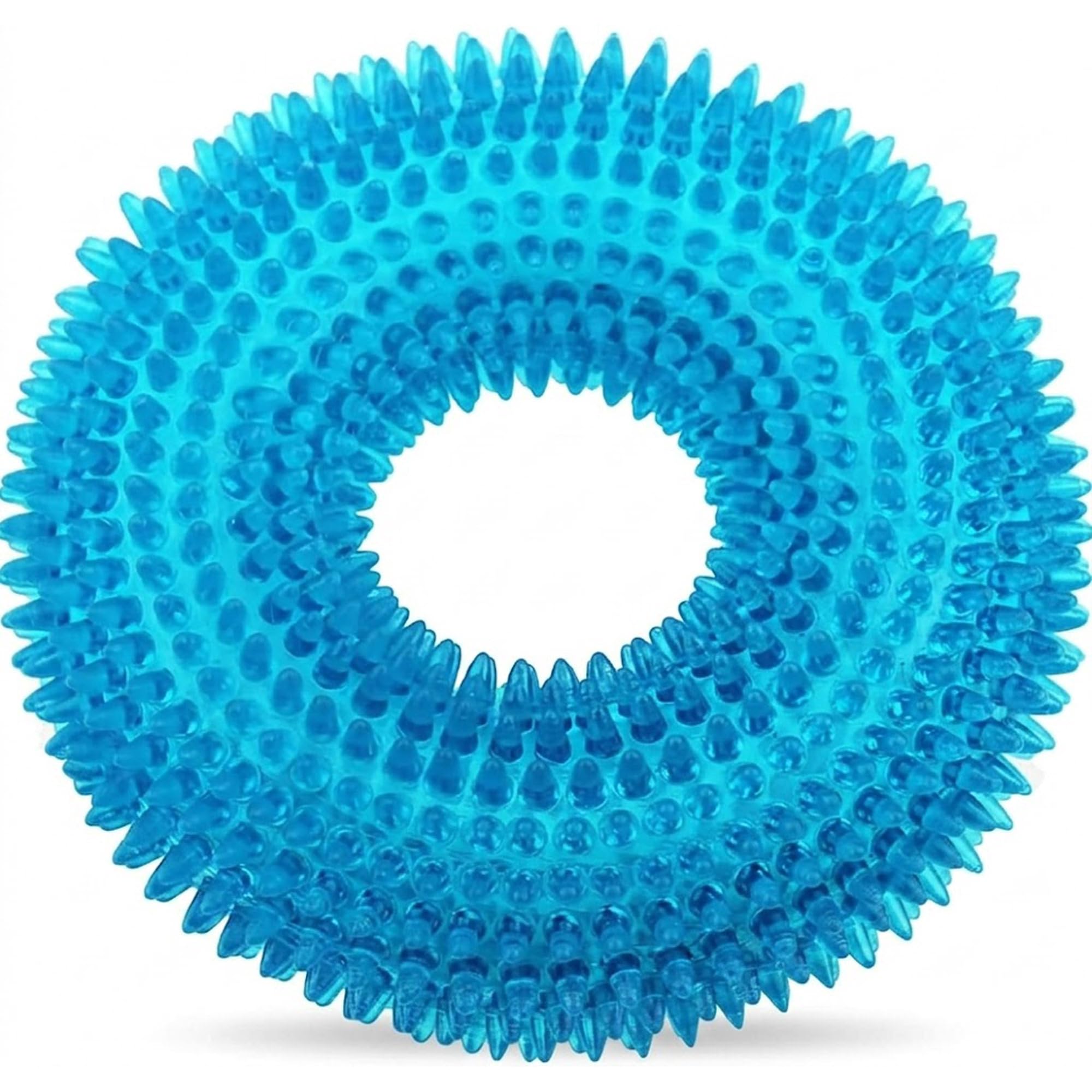 ADUCK Donut Anneau Bleu: jouet mordant doux et durable pour chiens