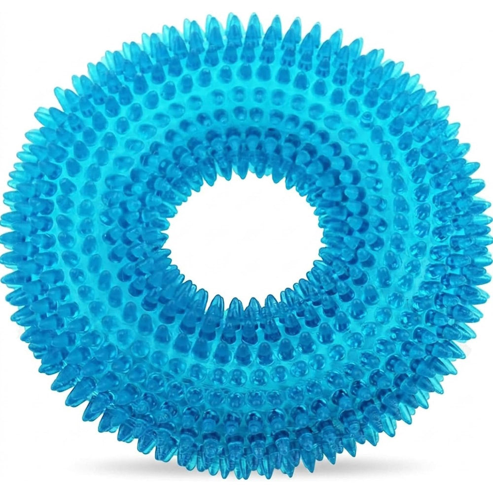 ADUCK Donut Anneau Bleu: jouet mordant doux et durable pour chiens