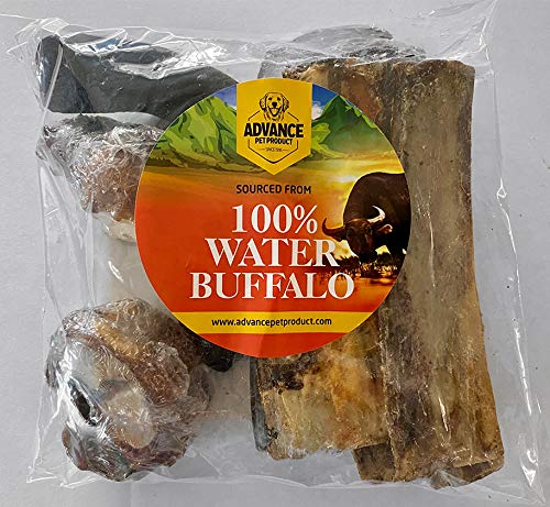 Advance Pet Products propose des cornes et sabots de buffle d'eau avec viande, durables pour chiens.