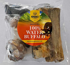 Advance Pet Products propose des cornes et sabots de buffle d'eau avec viande, durables pour chiens.