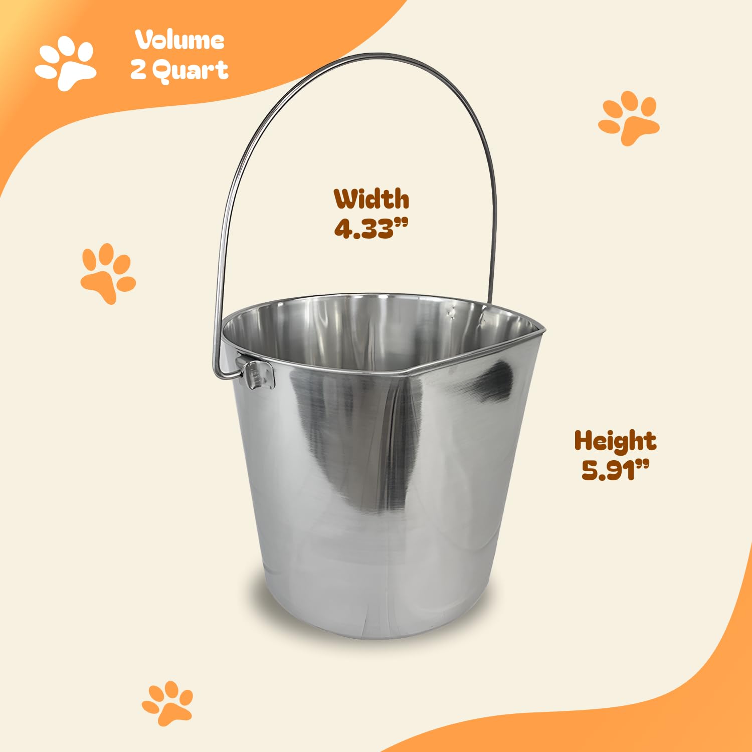 Advance Pet Products seau inox plat, idéal pour nourriture et eau en cages.