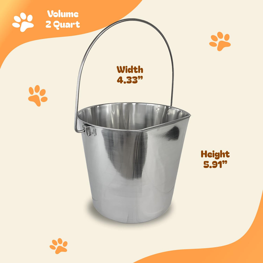 Advance Pet Products seau inox plat, idéal pour nourriture et eau en cages.