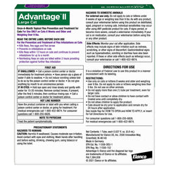 Advantage II Grand Chat - emballage et étiquette clairs pour une utilisation fiable.