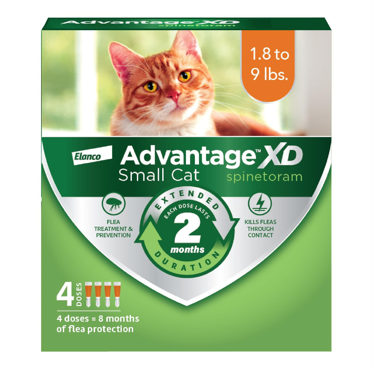 Advantage XD, bouteille d'application topique pour petits chats, protection antipuce.