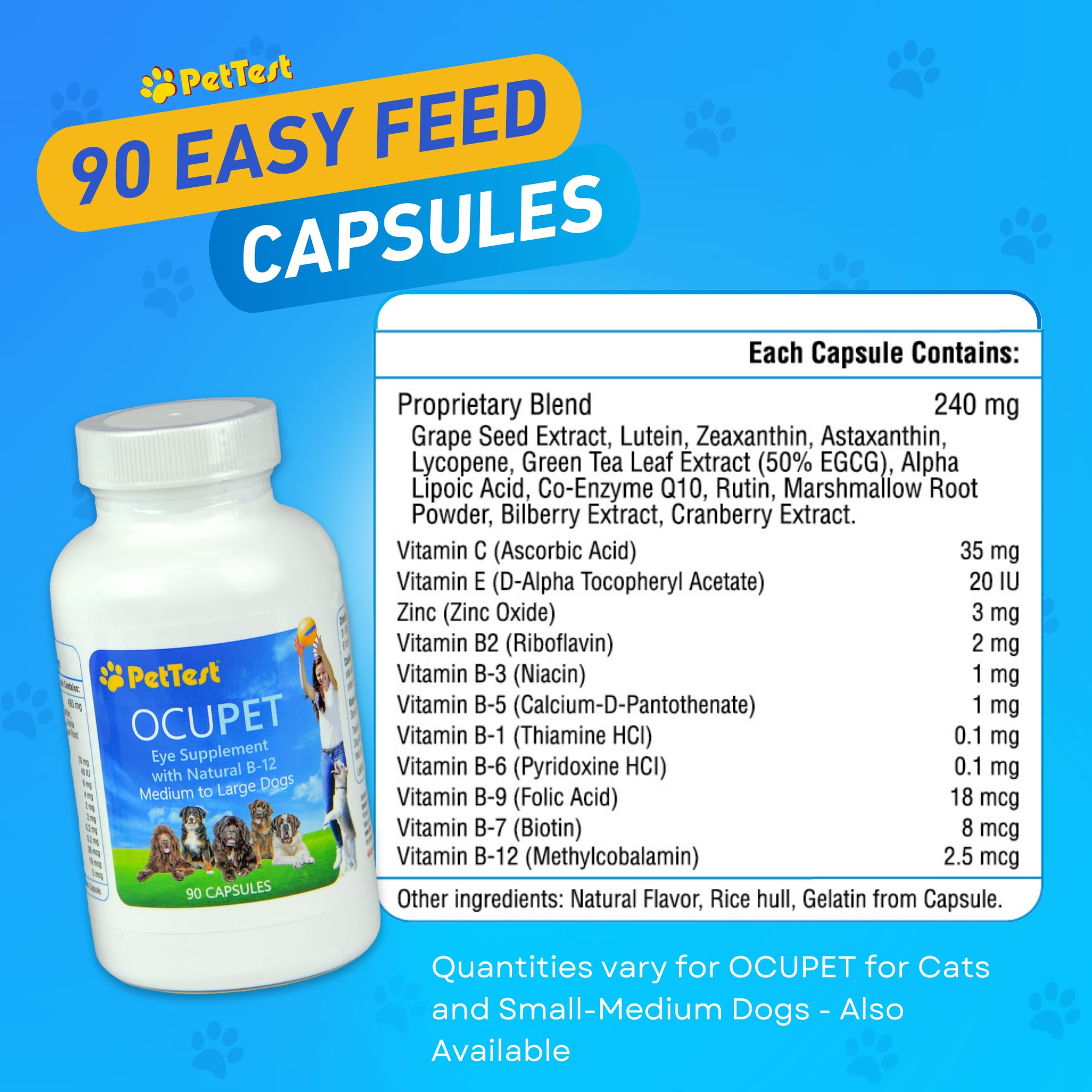 Advocate Pettest Ocupet, antioxydants-yeux: soutien des tissus oculaires.