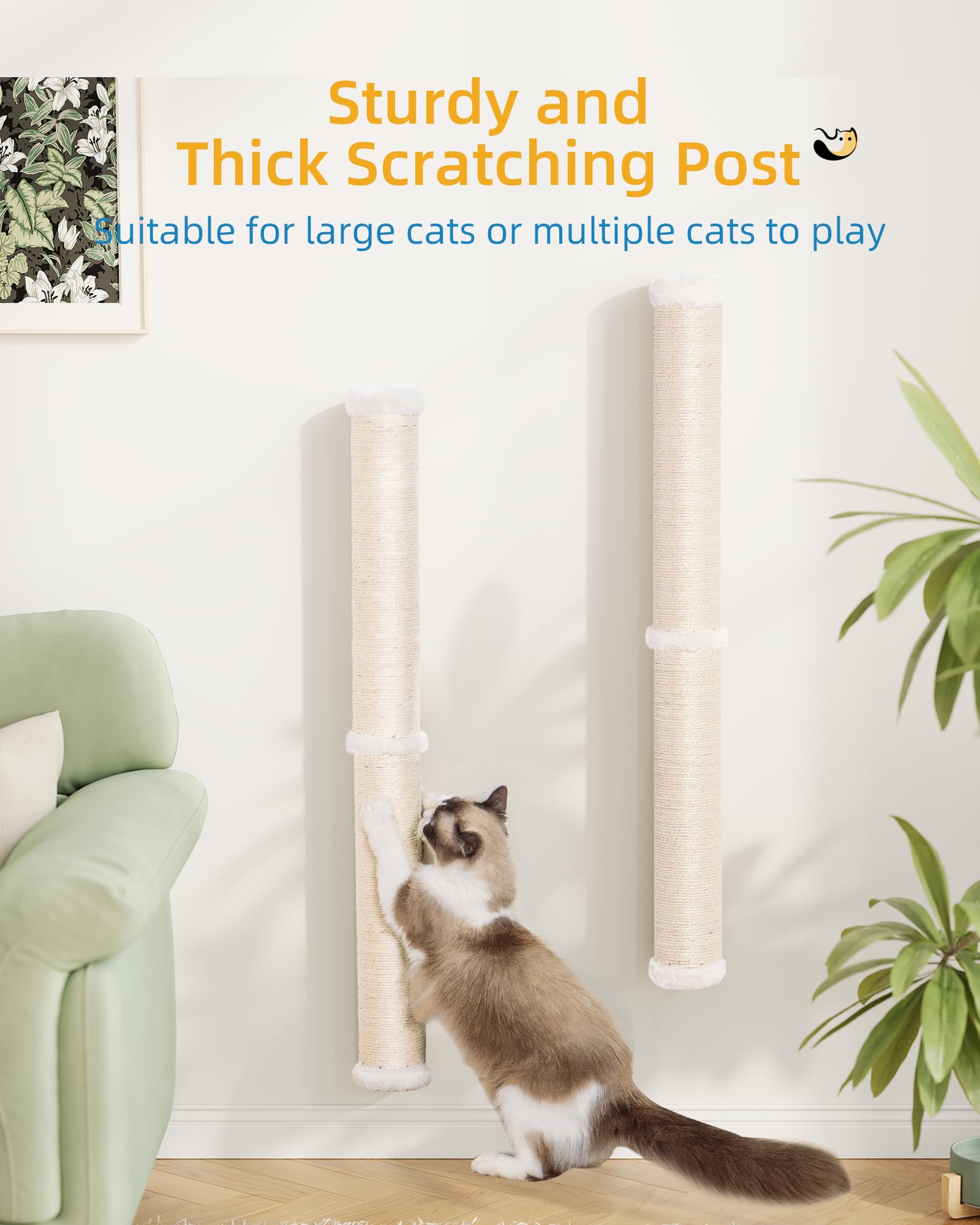 Aechonow poteaux sisal 34 pouces duo en utilisation.