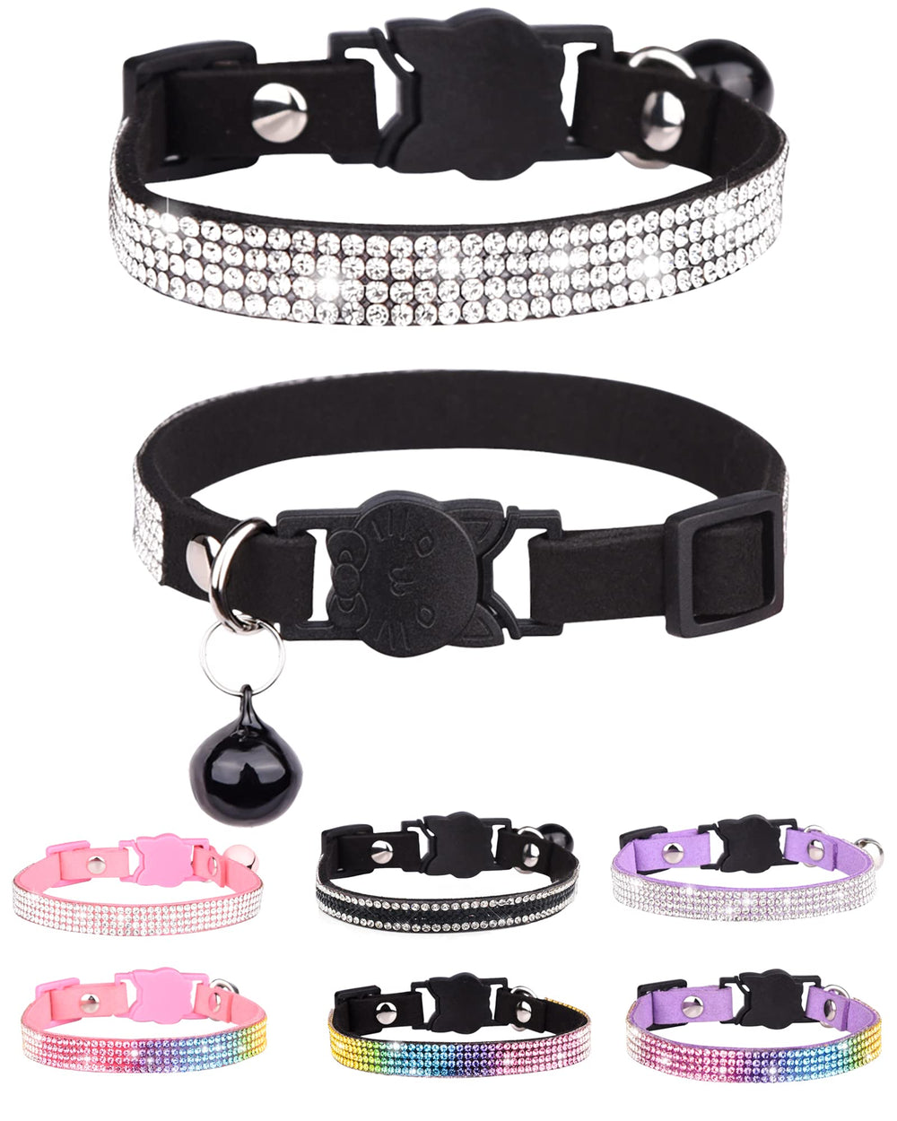 Collier Aecllcea noir avec cristaux brillants, visibilité accrue et style.