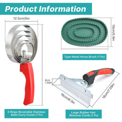 Brosse curry Scotch Type Aemygo avec dents longues pour poils tenaces.